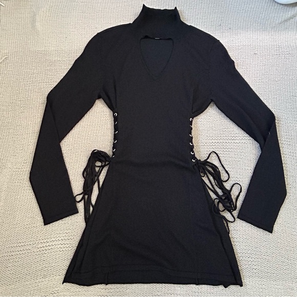 Dark Academia Long Sleeve Goth Mini Dress - Picture 9 of 16